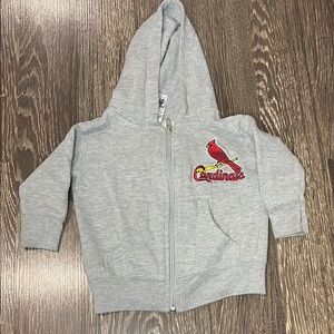 St. Louis Cardinals gray 6 months zip up sweatshirt with cardinals logo